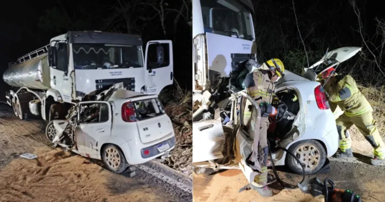Motorista de caminhão-tanque foge após batida de frente que matou 5 no Norte de MG